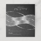 Silver- en Black Damask-patroon Plaatskaartje (Buitenkant ongevouwen)