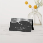 Silver- en Black Damask-patroon Plaatskaartje (Achterkant)