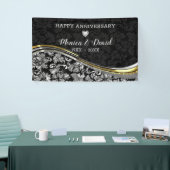 Silver en Black Damask Spandoek (Beurs)