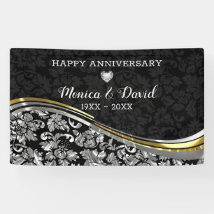 Silver en Black Damask Spandoek