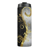Silver en Black Damask Thermosbeker (Voorkant)