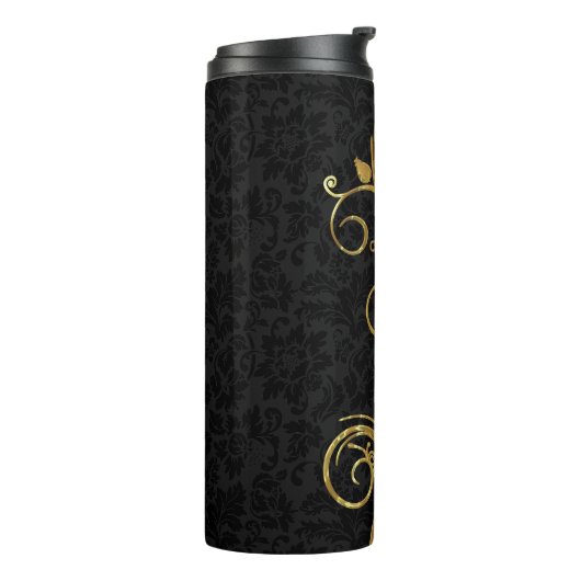 Silver en Black Damask Thermosbeker (Gedraaid links)