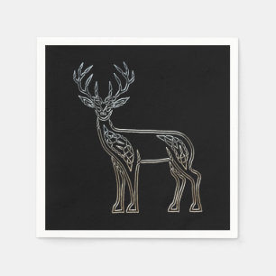 Silver en Black Deer Celtic Style Knot Servetten