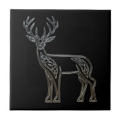 Silver en Black Deer Celtic Style Knot Tegeltje (Voorkant)