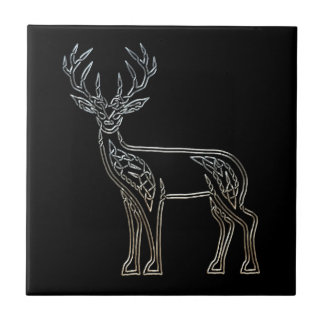Silver en Black Deer Celtic Style Knot Tegeltje