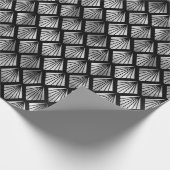 Silver- en Black Diamond Art Deco-patroon Cadeaupapier (Hoek)