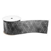 Silver- en Black Diamond Art Deco-patroon Satijnen Lint (Spoel)