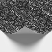 Silver en Black Floral Art Deco Pattern Cadeaupapier (Hoek)