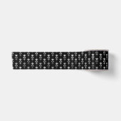 Silver en Black Floral Art Deco Pattern Satijnen Lint (Voorkant)