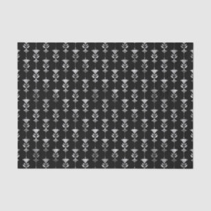 Silver en Black Floral Art Deco Pattern Tissuepapier