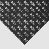 Silver en Black Floral Art Deco Pattern Tissuepapier (Detail)