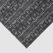 Silver en Black Floral Art Deco Pattern Tissuepapier (Detail)