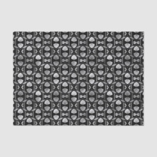 Silver en Black Floral Art Deco Pattern Tissuepapier