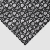 Silver en Black Floral Art Deco Pattern Tissuepapier (Detail)