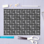 Silver en Black Floral Art Deco Pattern Tissuepapier (Craft)