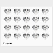 Silver en Black Glam Elegant Stylish Wedding Hart Sticker (Vel)
