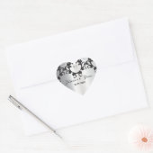 Silver en Black Glam Elegant Stylish Wedding Hart Sticker (Envelop)