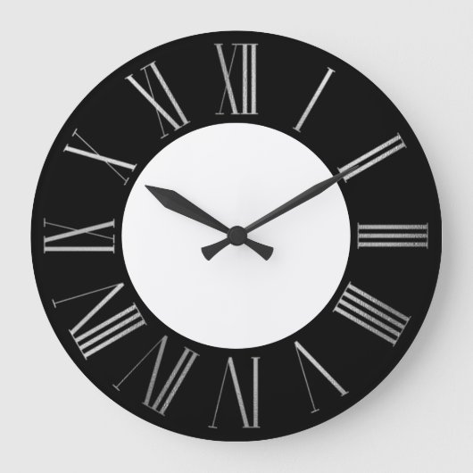 Silver en Black Grote Klok (Voorkant)