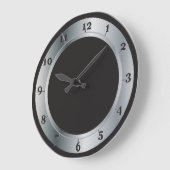 Silver en Black Industrial Style Grote Klok (Hoek)