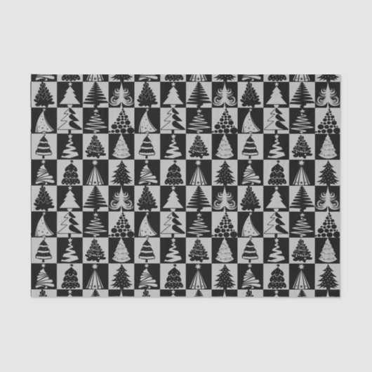 Silver- en Black-kerstboomvakantie Tissuepapier (Voorkant)