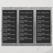 Silver en Black Menu & Pricing (Achterkant)