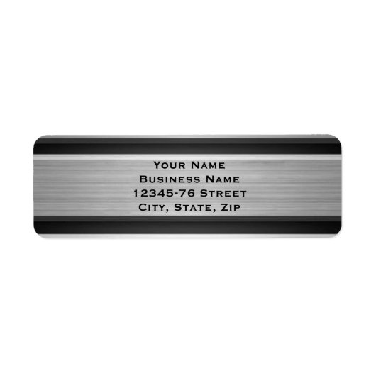Silver en Black Metal Search Address Etiket (Voorkant)