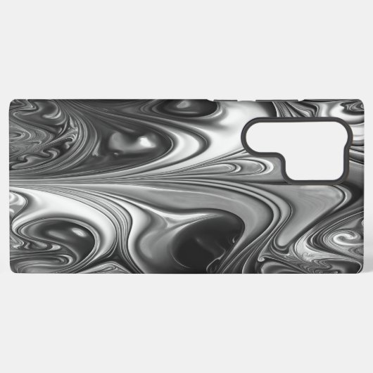 Silver en Black Molten Samsung Galaxy Hoesje (Achterkant horizontaal)