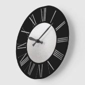 Silver en Black op SIlver Foil Large Clock Grote Klok (Hoek)