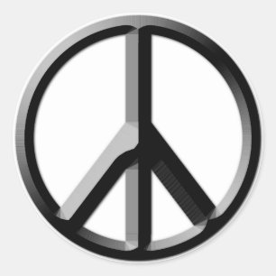 Silver en Black Peace Sign Sticker Sheet