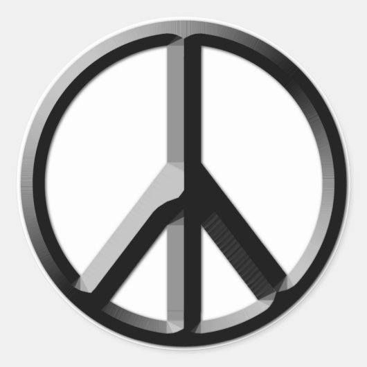 Silver en Black Peace Sign Sticker Sheet (Voorkant)