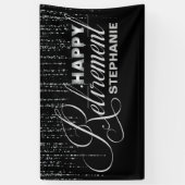 Silver- en Black Retirement Party Spandoek (Verticaal)