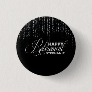 Silver- en Black Retirement Pinback-Button Ronde Button 3,2 Cm
