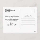 Silver en Black Ribbon Gift Merry Kerstmis Feestdagenkaart (Achterkant)