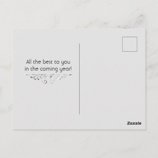 Silver en Black Roaring 20s Style Happy Nieuwjaar Briefkaart (Achterkant)
