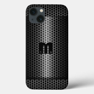 Silver en Black Roestvrij stalen metalen gat iPhone 13 Hoesje