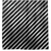 Silver en Black Stripes Shower Curtain Douchegordijn (Voorkant)