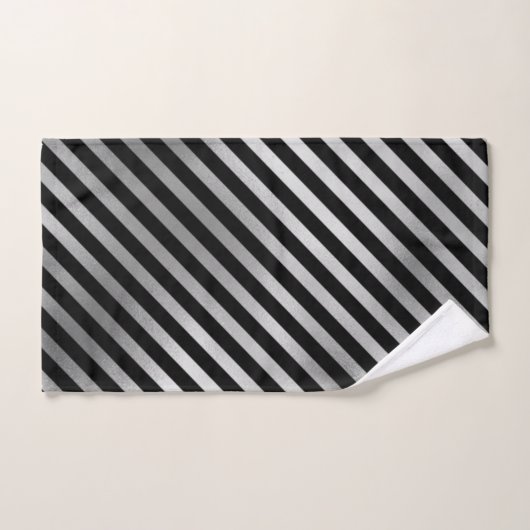 Silver- en Black Stripes Towel Set Bad Handdoek (Handdoek)