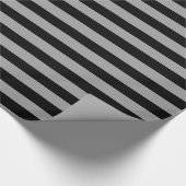 Silver- en Black Stripes Wrapping Paper Cadeaupapier (Hoek)