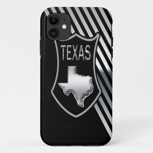 Silver en Black Texas Case-Mate iPhone Case (Achterkant)