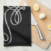 Silver en Black Theedoek (Quarter Fold)