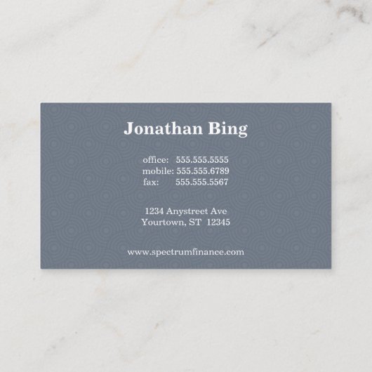 Silver en Black Wave Business Finance Law Visitekaartje (Achterkant)