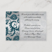 Silver en Blauwgroen Damask II-behuizing Kaart (Achterkant)