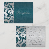 Silver en Blauwgroen Damask II-behuizing Kaart (Voorkant / Achterkant)
