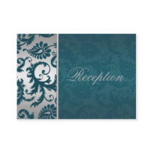 Silver en Blauwgroen Damask II-behuizing Kaart