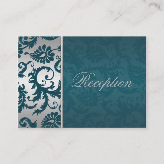 Silver en Blauwgroen Damask II-behuizing Kaart (Voorkant)