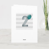 Silver en Blue 2nd Birthday Boy Kaart (Achterkant)