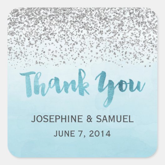 Silver en Blue Dank u Stickers (Voorkant)