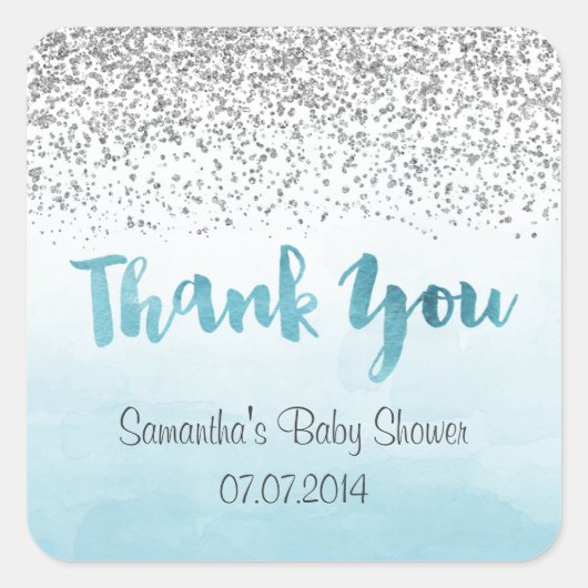 Silver en Blue Dank u Stickers (Voorkant)