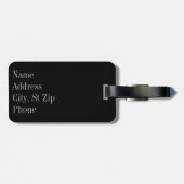 Silver en Blue Leopard Animal Print | Monogram Bagagelabel (Achterkant horizontaal)