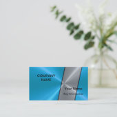 Silver en Blue Luxury Metallic Visitekaartje (Staand voorkant)